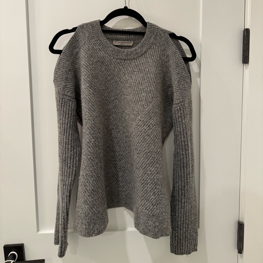 All Saints Terra Open Shoulder Wool Sweater
